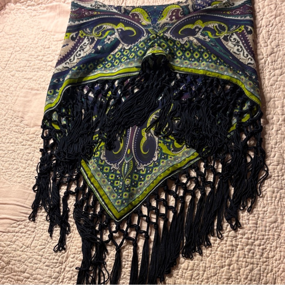 PMD Multicolor Paisley Fringe Blouse